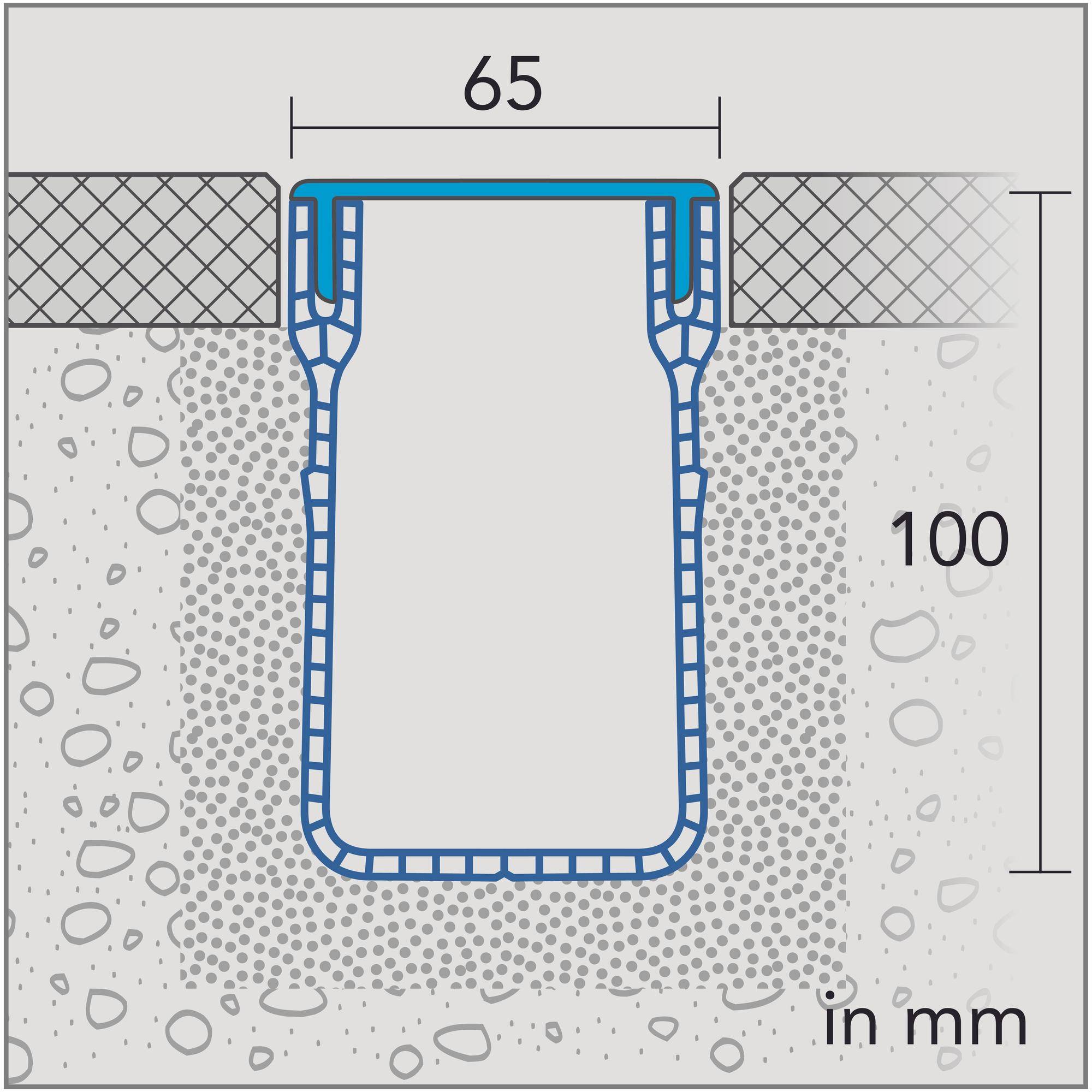 DURAL afvoergoot U-DRAIN PRO PVC zilver geanodiseerd 100mm 100cm