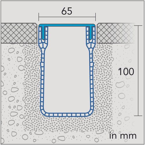 DURAL drainage channel U-DRAIN PRO aluminum anodized black 100mm 200cm