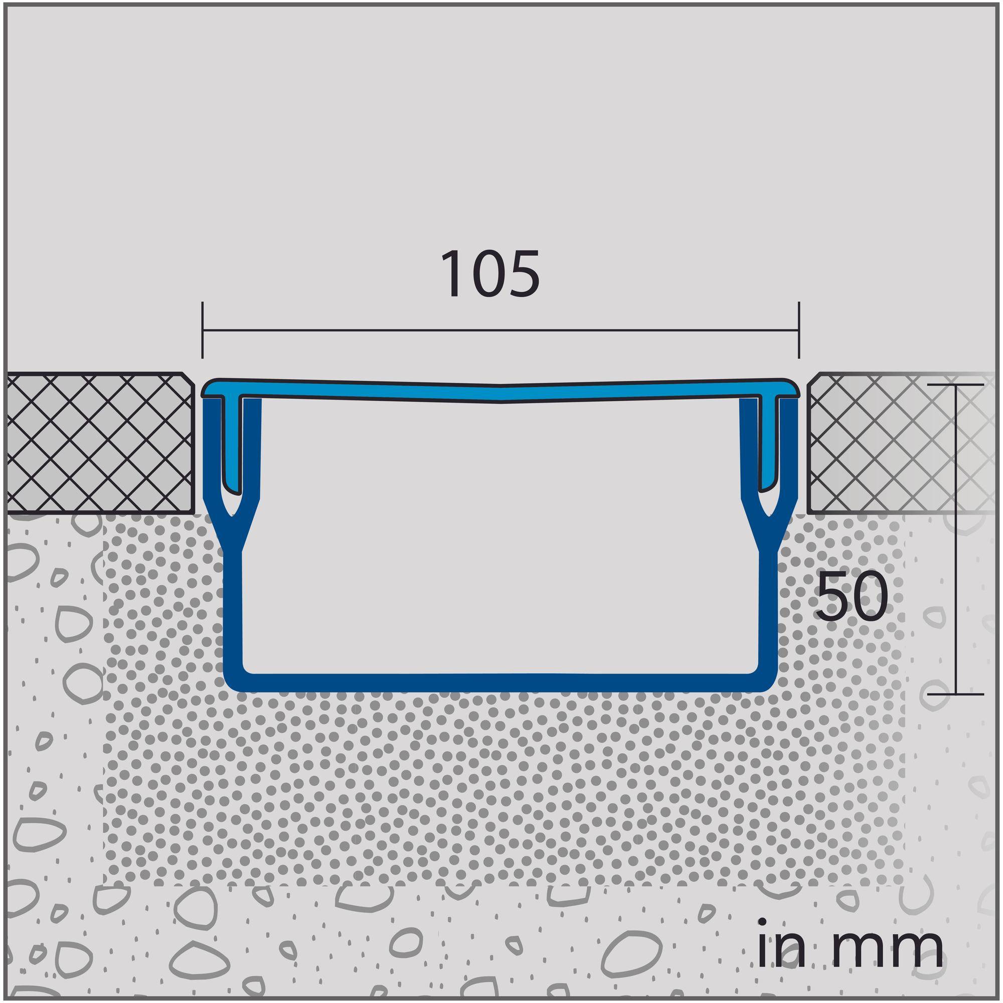 DURAL corner piece U-DRAIN PRO aluminium anodised black 50mm