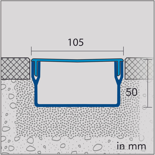 DURAL afvoergoot U-DRAIN PRO aluminium geanodiseerd zwart 50mm 200cm