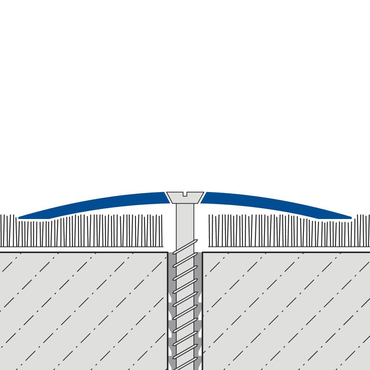 DURAL transition profile drilled UNIFLOOR STANDARD stainless steel (V2A/430) silver anodized 270cm